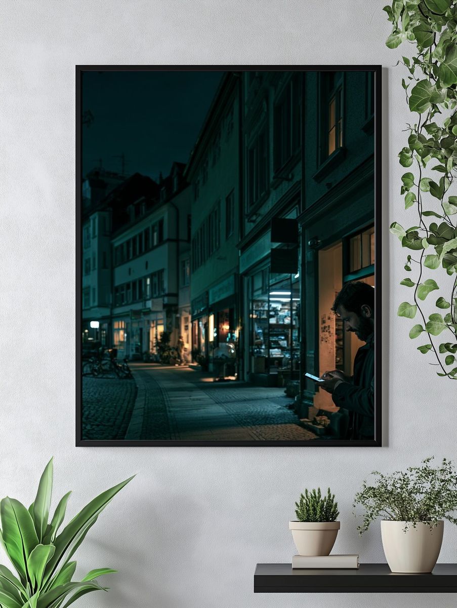 Night Street Scene Photography Poster. — room view 4