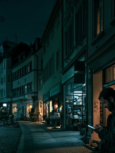 Night Street Scene Photography Poster. poster