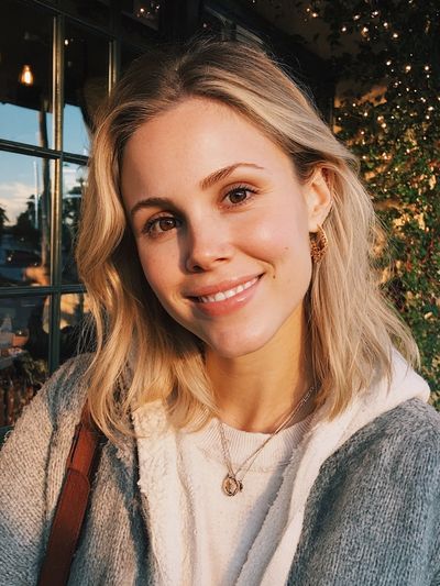 Smiling Blonde Portrait Photography Poster.