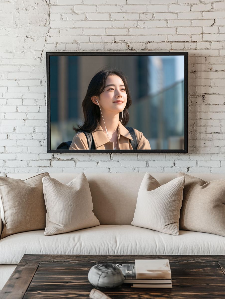 Sunlit Urban Portrait Poster. room preview