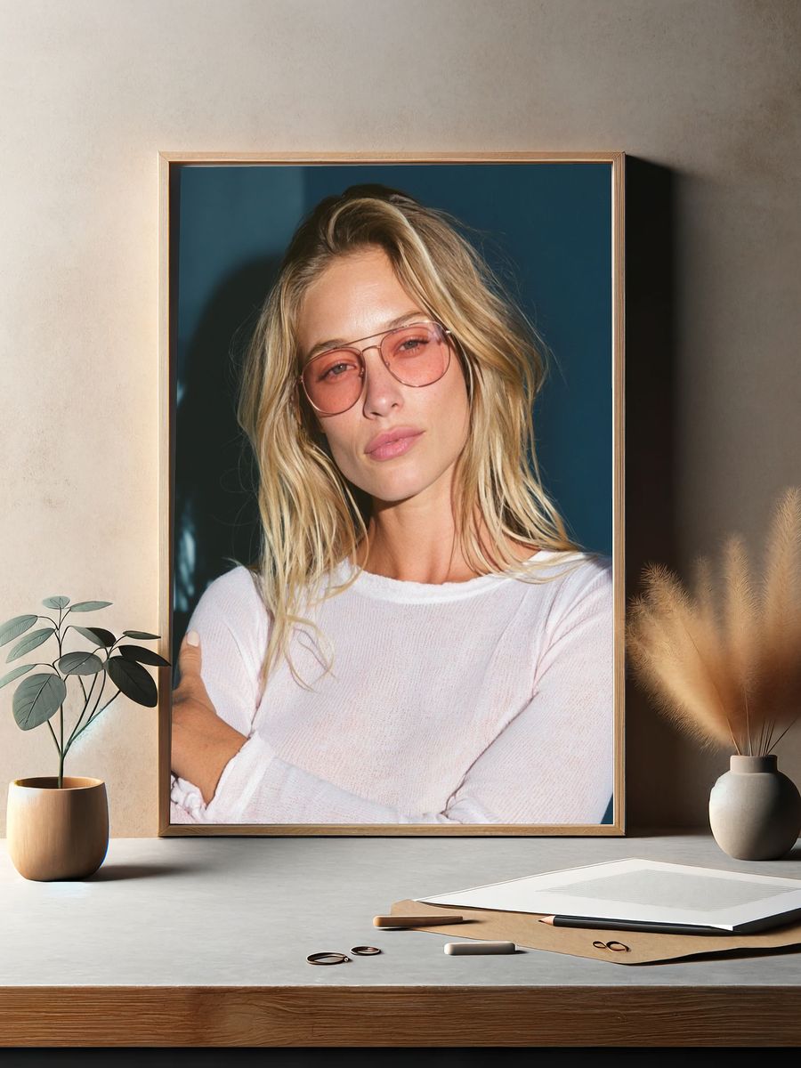 Blonde Portrait with Pink Sunglasses Poster. — room view 2