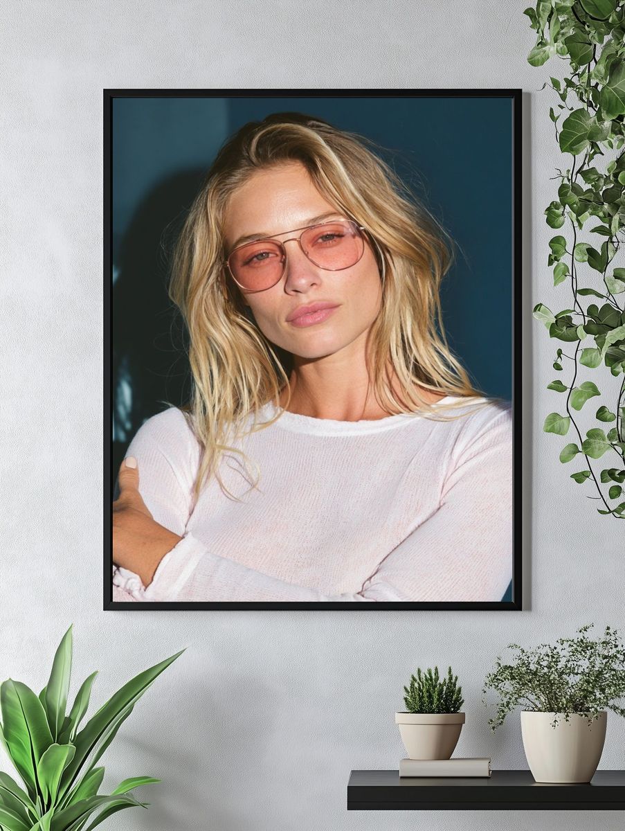 Blonde Portrait with Pink Sunglasses Poster. — room view 4