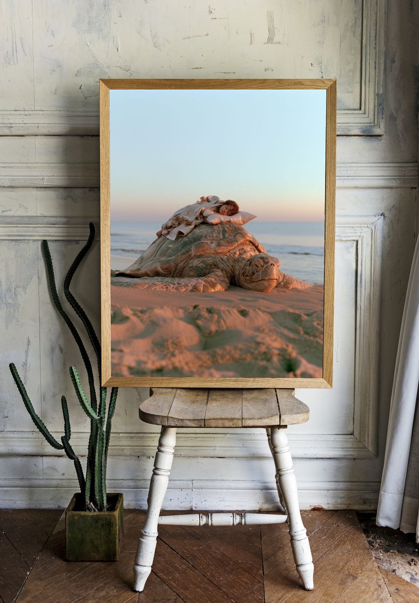 Sea Turtle Beach Dream Photography Print. room preview