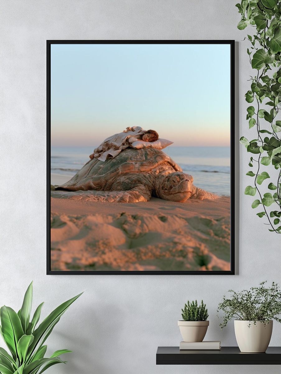 Sea Turtle Beach Dream Photography Print. — room view 4