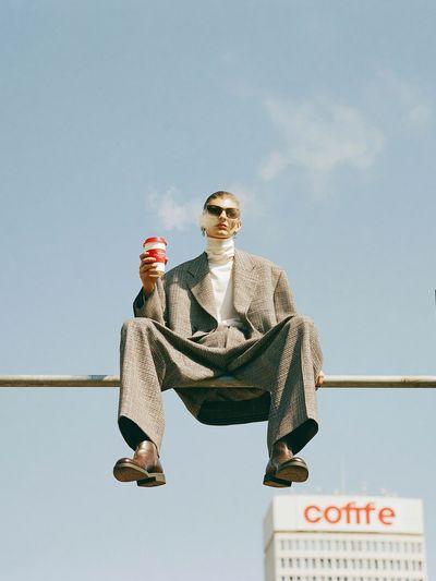 Coffee Break Fashion Portrait Poster. poster