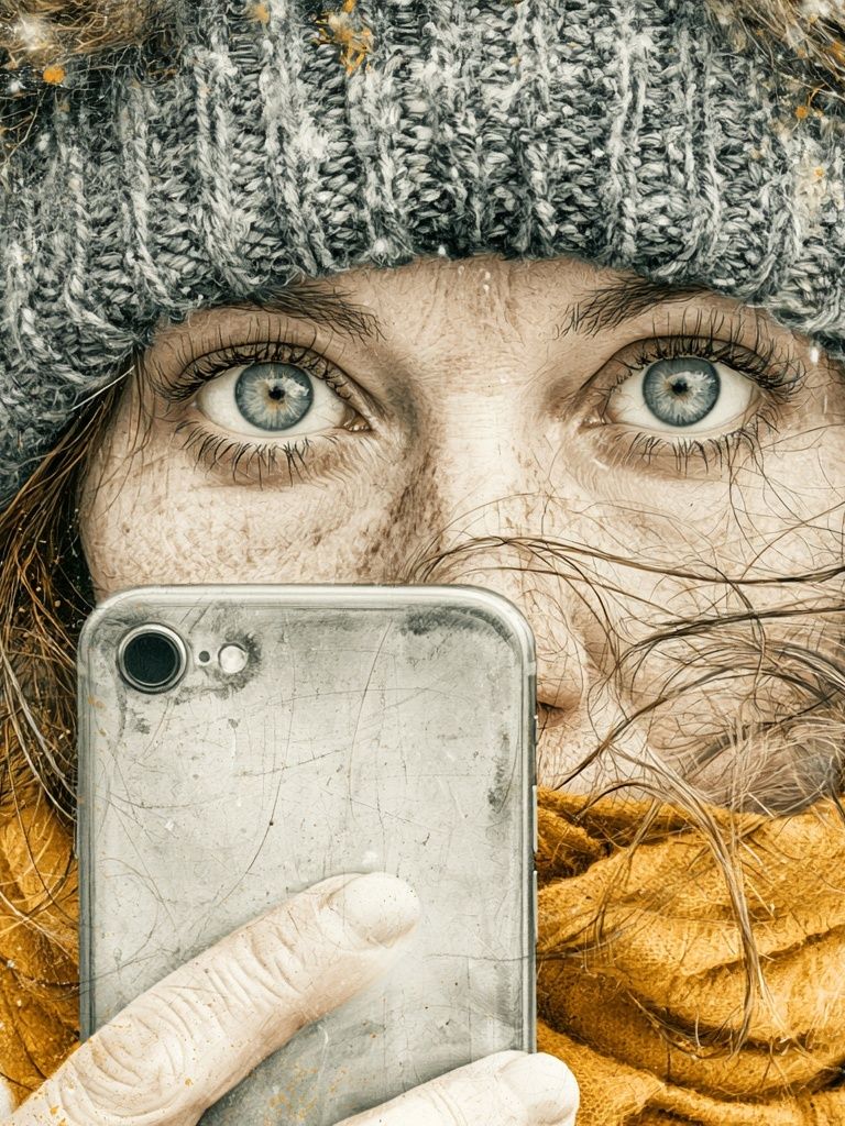 Winter Selfie Portrait Print. poster — photography art