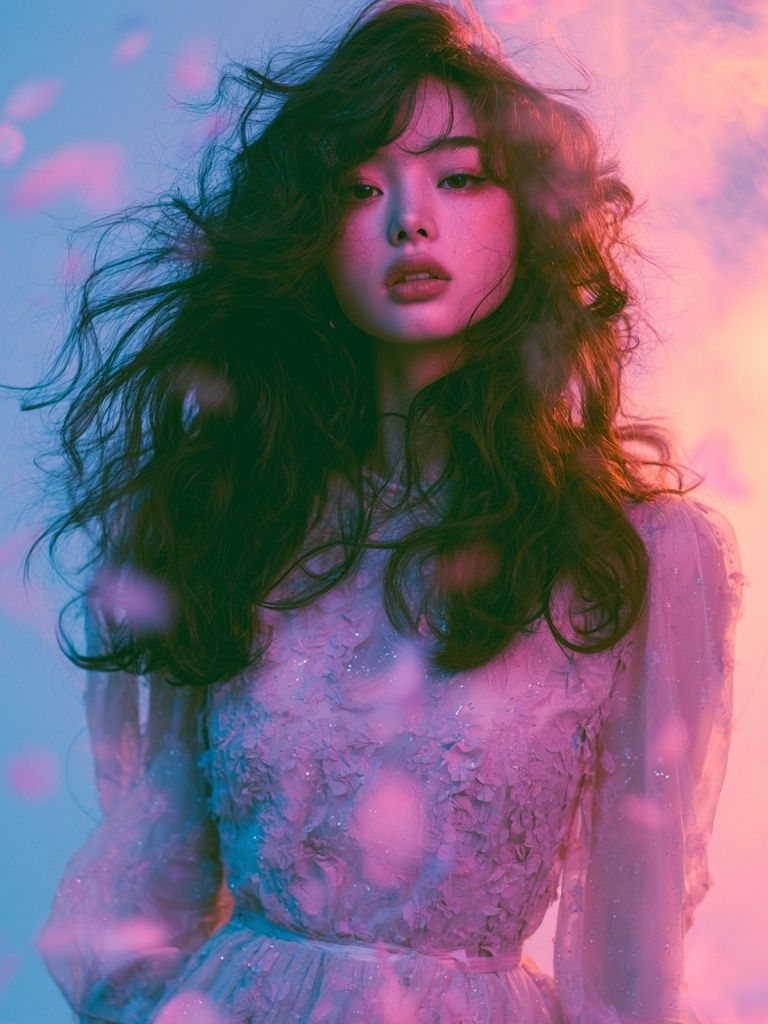 Dreamy Neon Portrait Print. poster — photography art