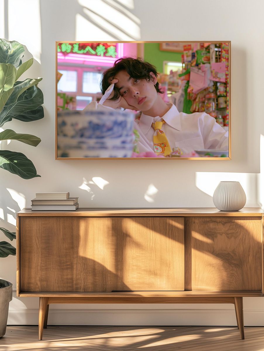 Neon Convenience Store Portrait Print. — room view 3