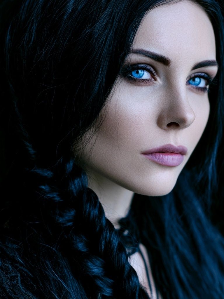 Blue-Eyed Portrait Photography Poster. poster detail