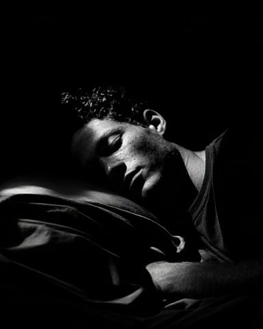 Sleeping Portrait Black-White Poster. poster — photography art