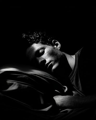 Sleeping Portrait Black-White Poster. poster