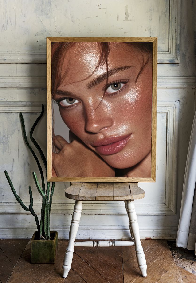 Glossy Portrait Photography Poster. — room view 1