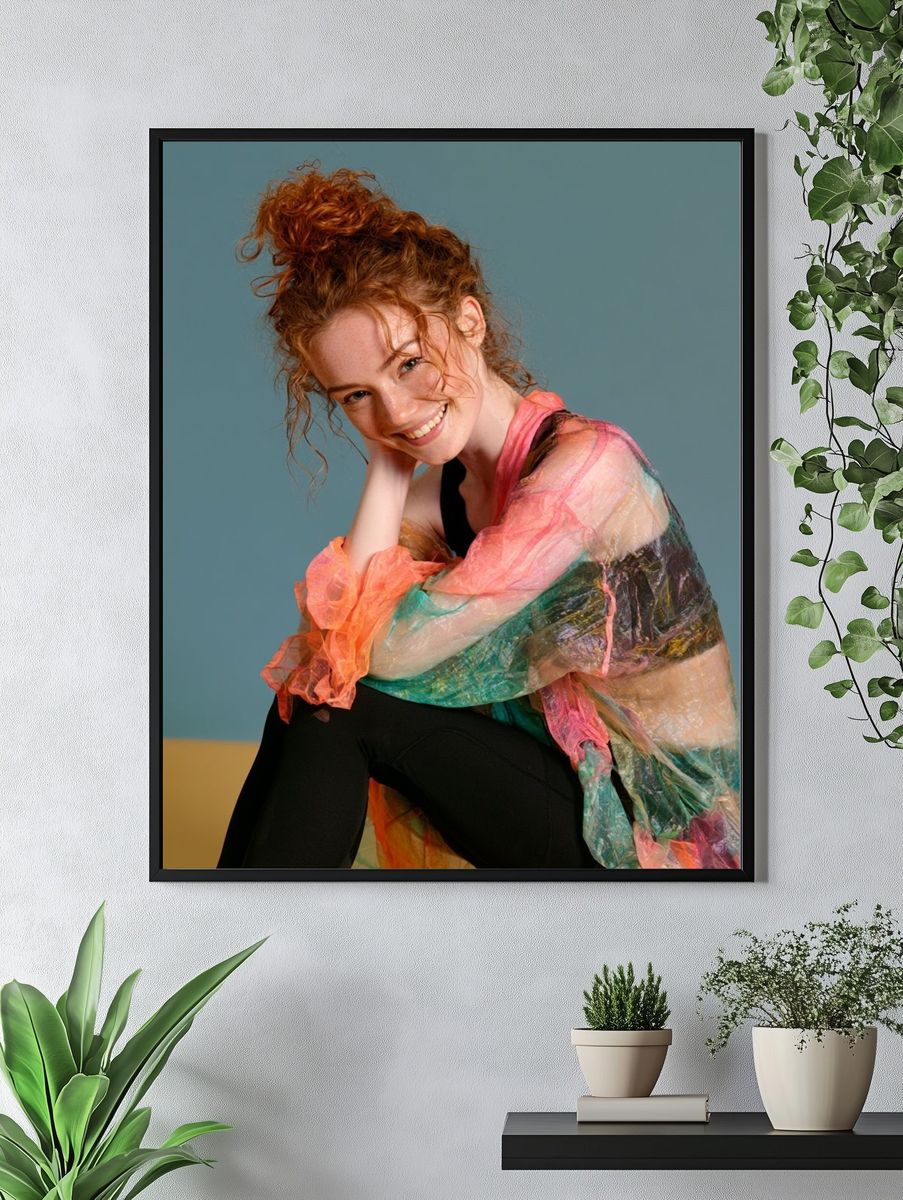 Smiling Red-Haired Portrait Photography Poster. — room view 4