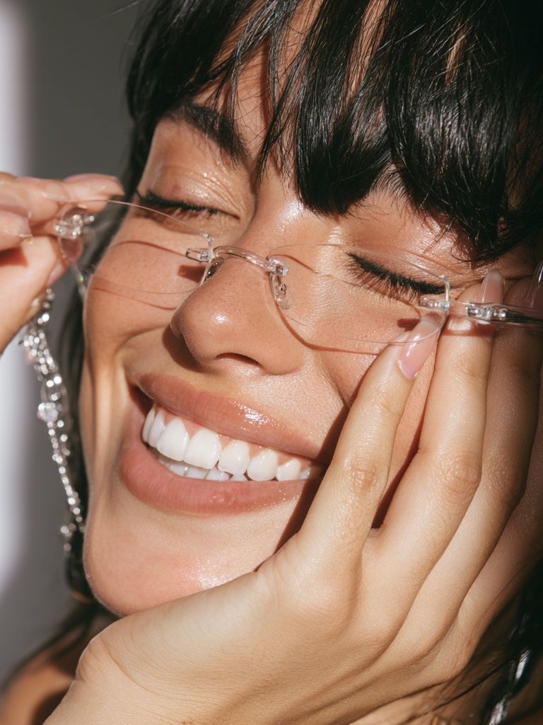 Smiling Woman Portrait Photography Poster. poster detail