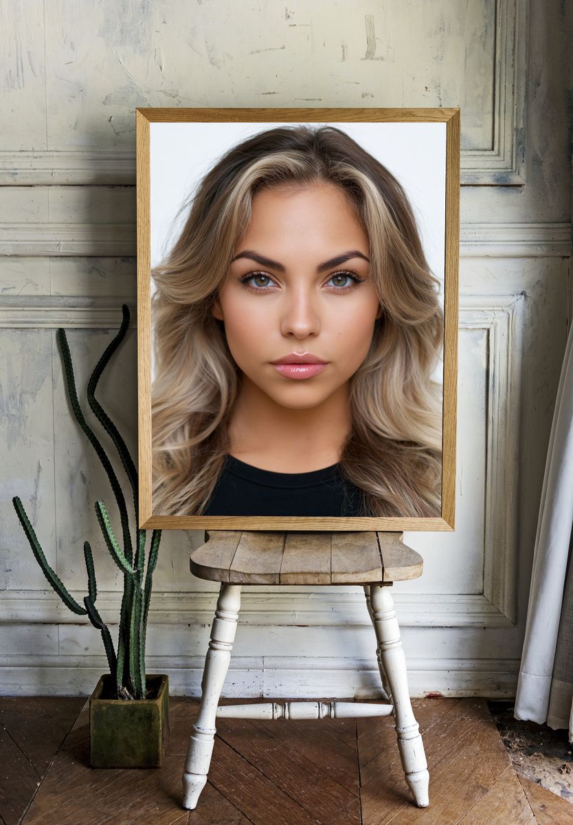 Blonde Portrait Photography Poster. — room view 1