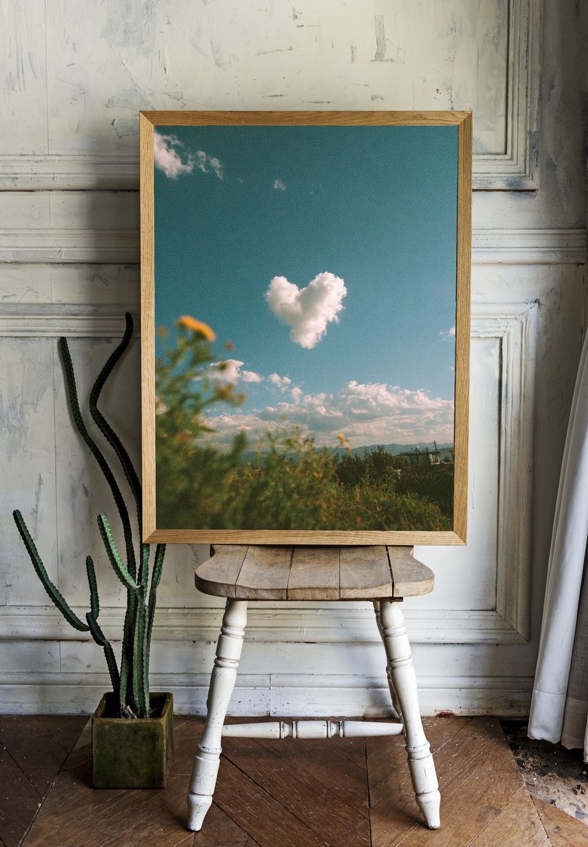Heart Cloud Sky Photography Poster. — room view 1