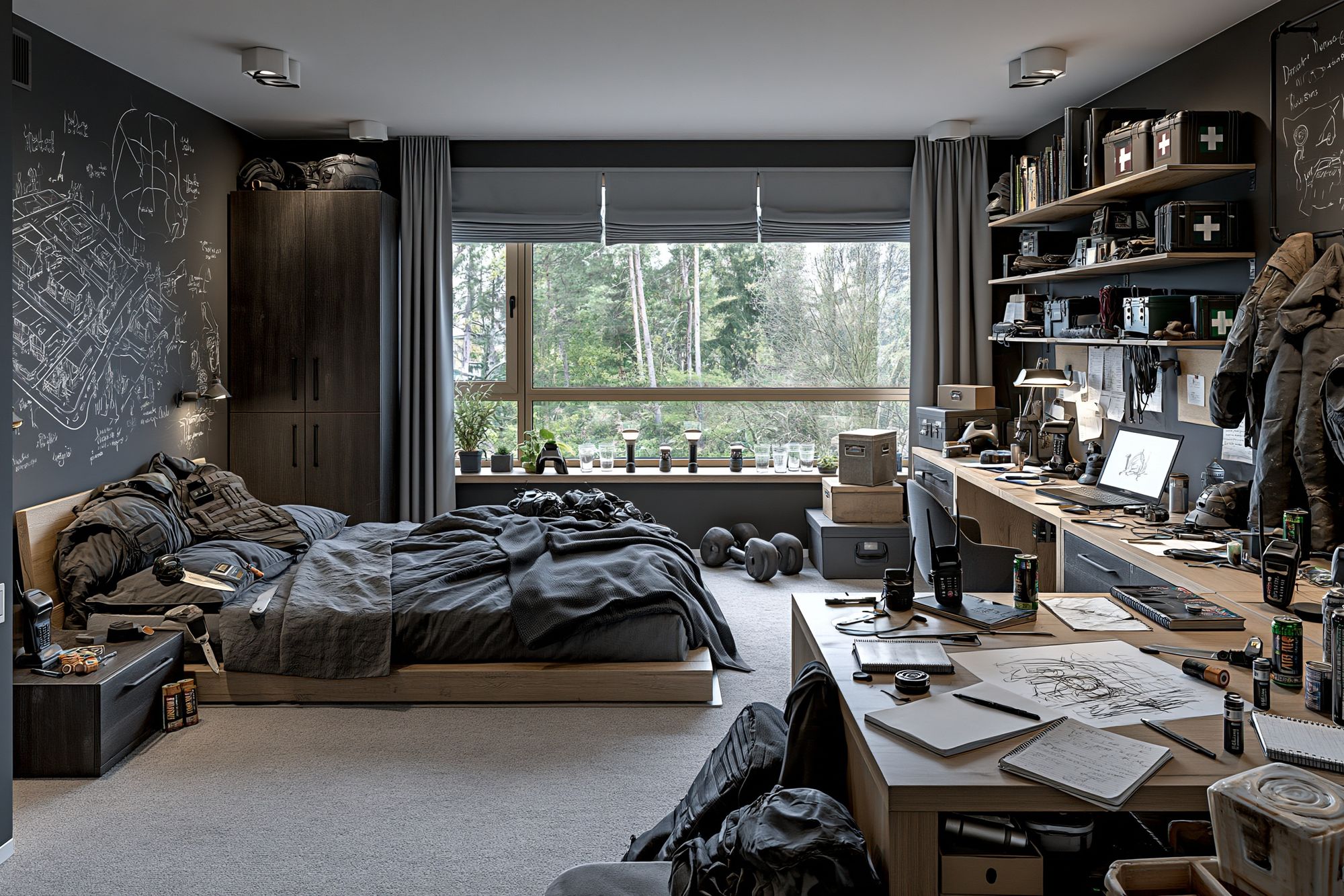 Tactical Bedroom Interior Photography Print. poster detail