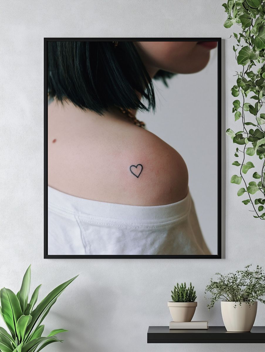 Minimal Heart Tattoo Photography Poster. — room view 4
