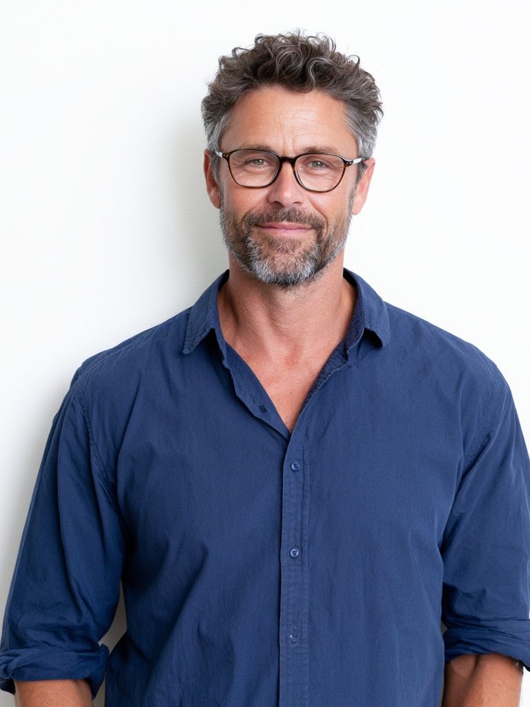 Smiling Man Portrait Photography Poster. poster detail