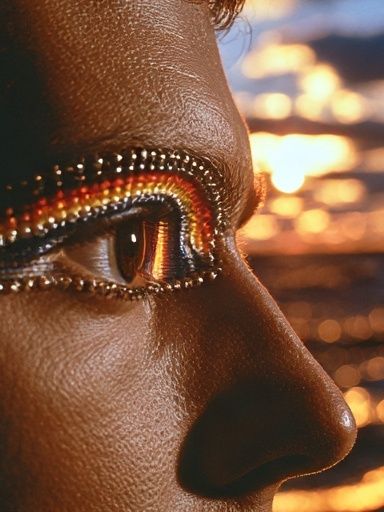 Beaded Profile Portrait Photography Poster. poster — photography art