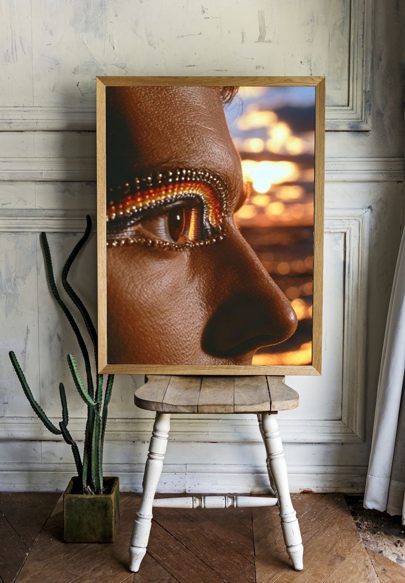 Beaded Profile Portrait Photography Poster. — room view 1