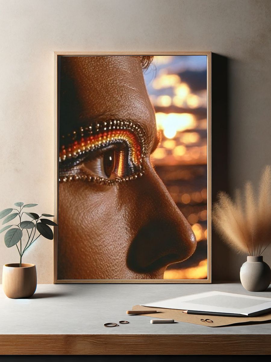 Beaded Profile Portrait Photography Poster. — room view 2