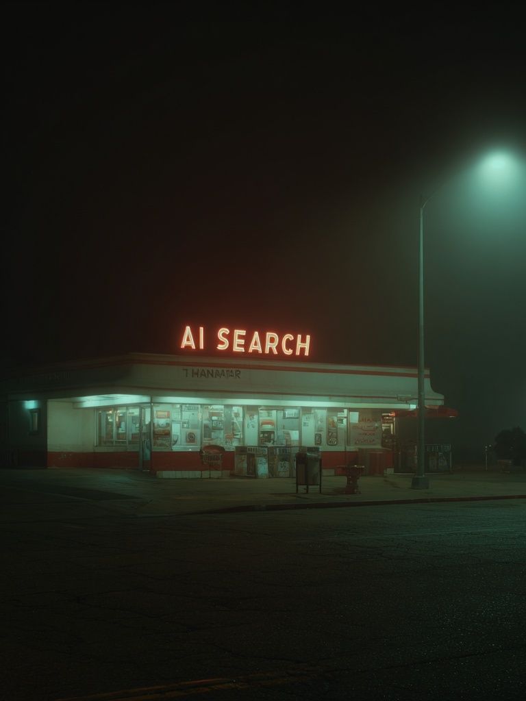 AI Search Neon Diner Poster. poster — photography art