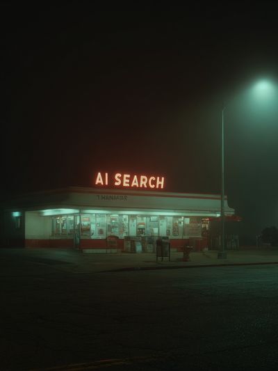 AI Search Neon Diner Poster. poster