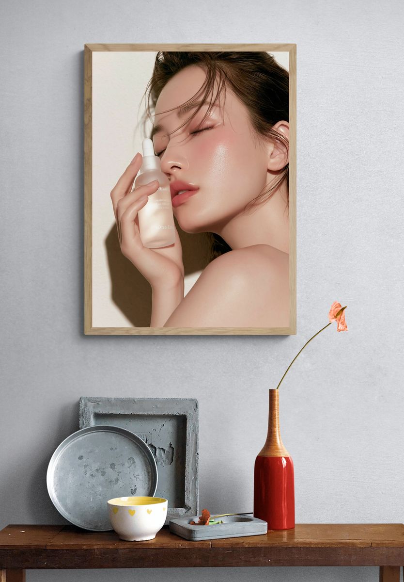 Luxury Skincare Portrait Poster. — room view 3
