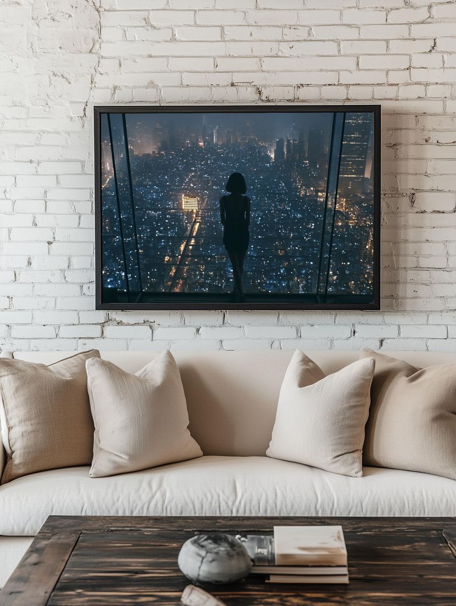 City Skyline Silhouette Photography Poster. — room view 1