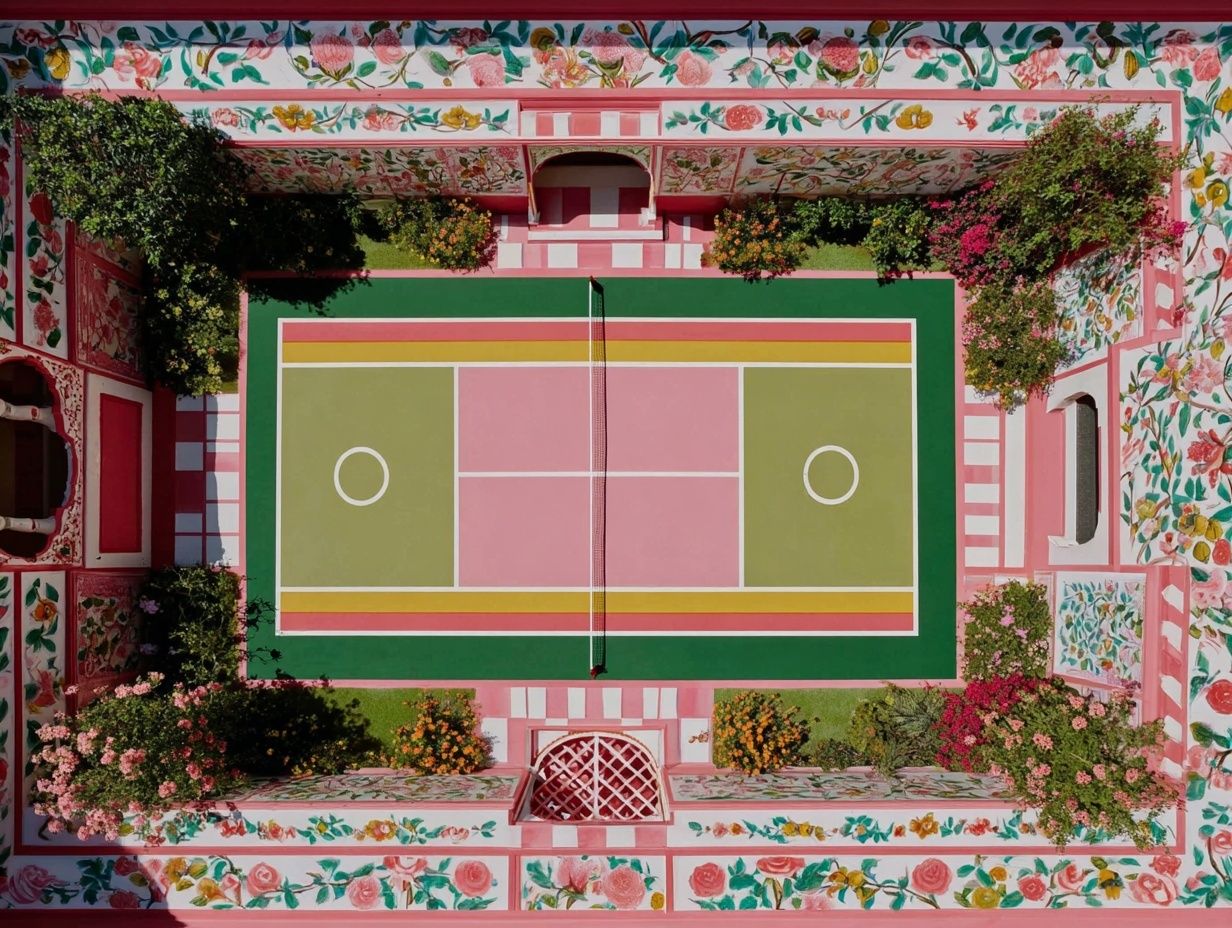 Floral Tennis Court Photography Poster. poster — photography art