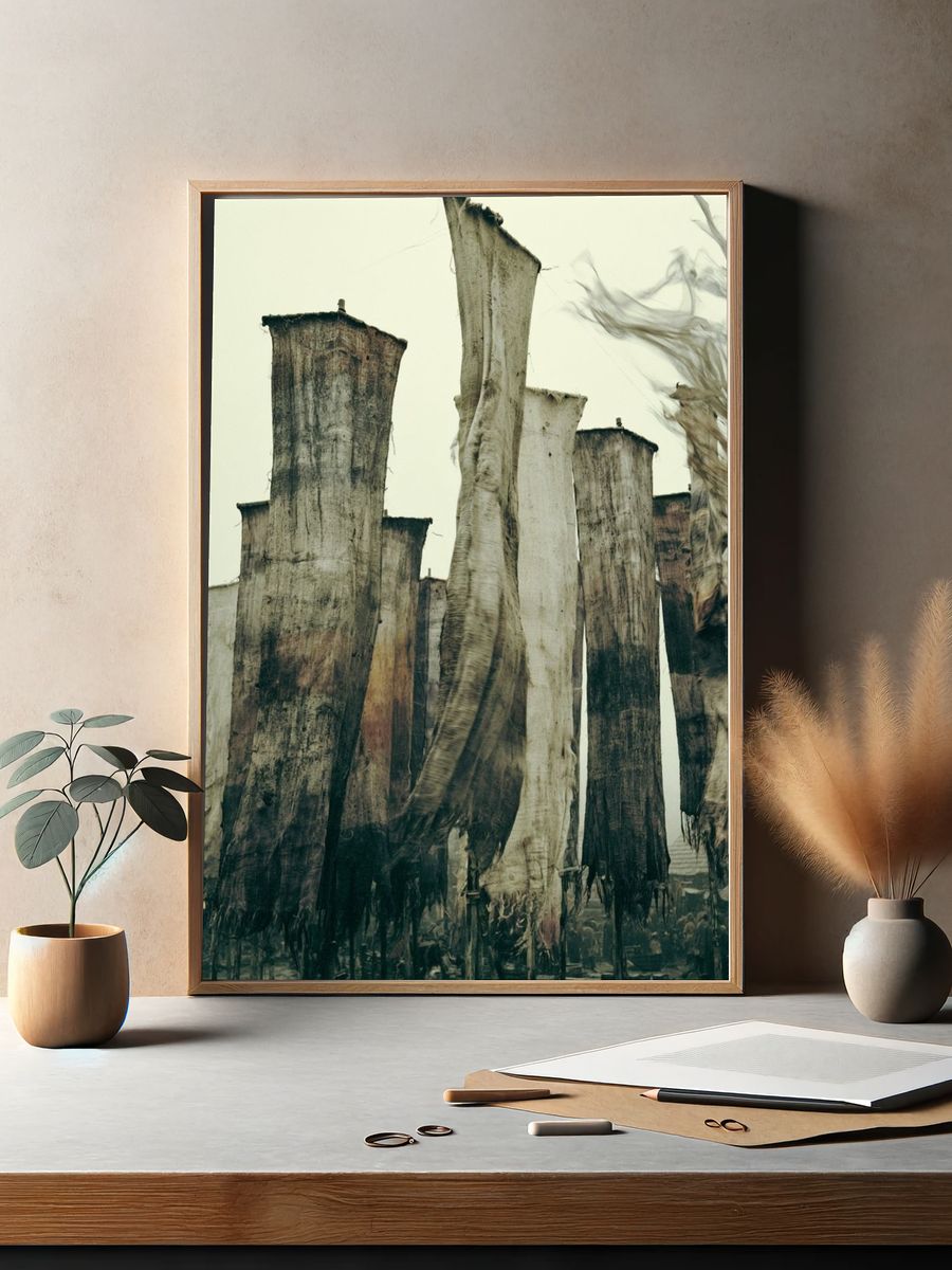 Foggy Textile Banners Photography Poster. — room view 2
