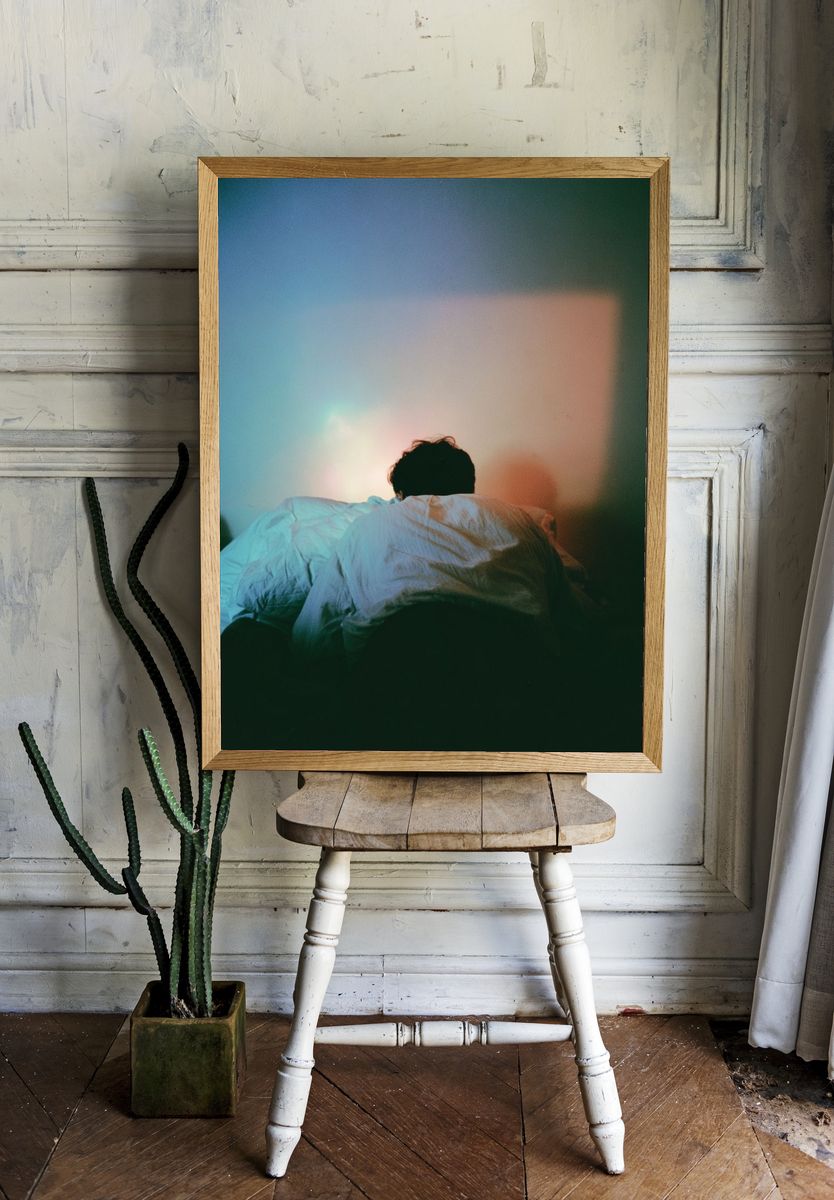 Quiet Bedroom Scene Photography Poster. — room view 1