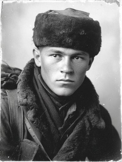 Black and White Soldier Portrait Poster. poster print