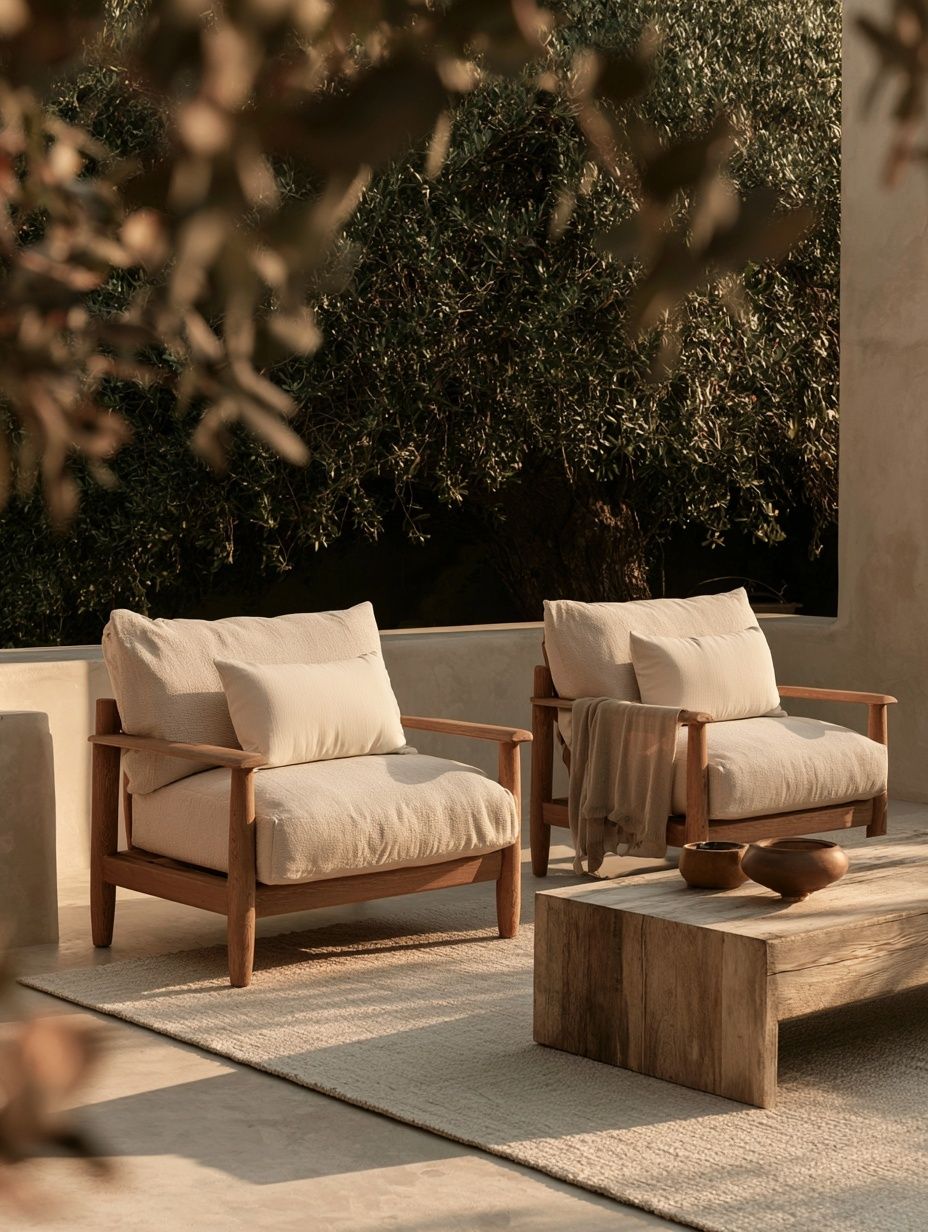 Sunlit Patio Lounge Photography Poster. poster detail