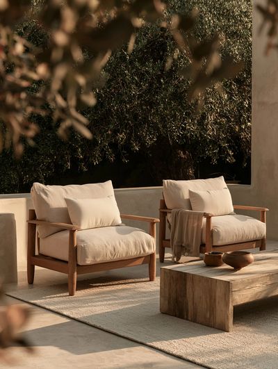 Sunlit Patio Lounge Photography Poster. poster