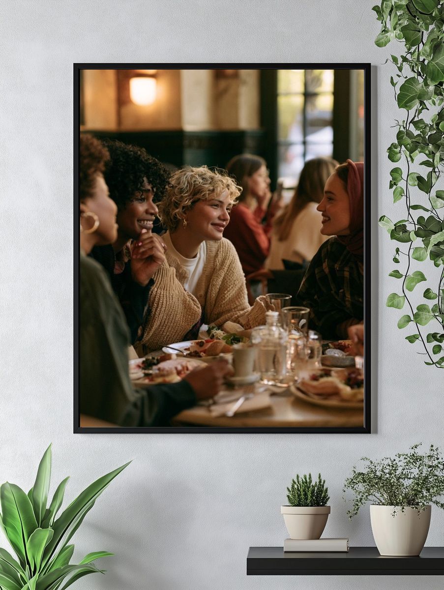 Friends at Dinner Photography Poster. — room view 4