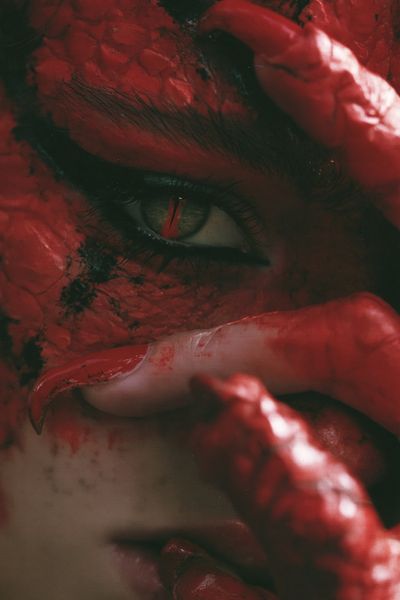 Crimson Eye Close-Up Print. poster