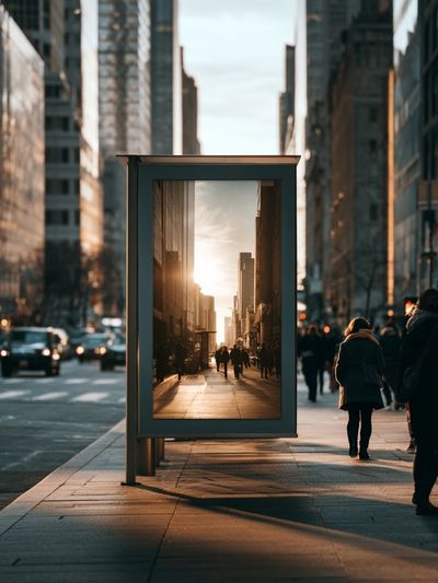Sunlit City Street Photography Poster. poster print