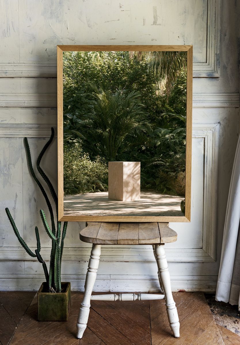 Tropical Garden Pedestal Photography Poster. — room view 1
