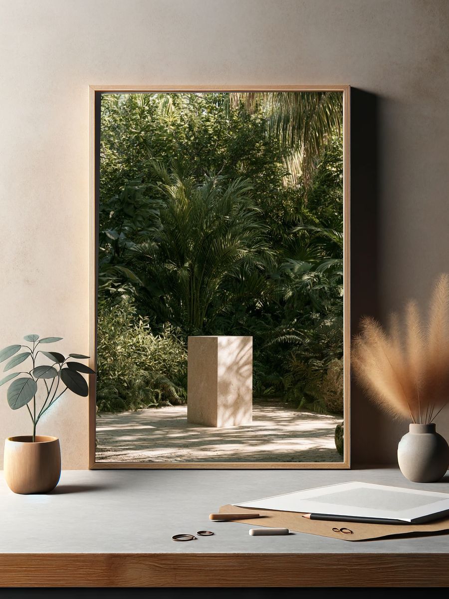 Tropical Garden Pedestal Photography Poster. — room view 2