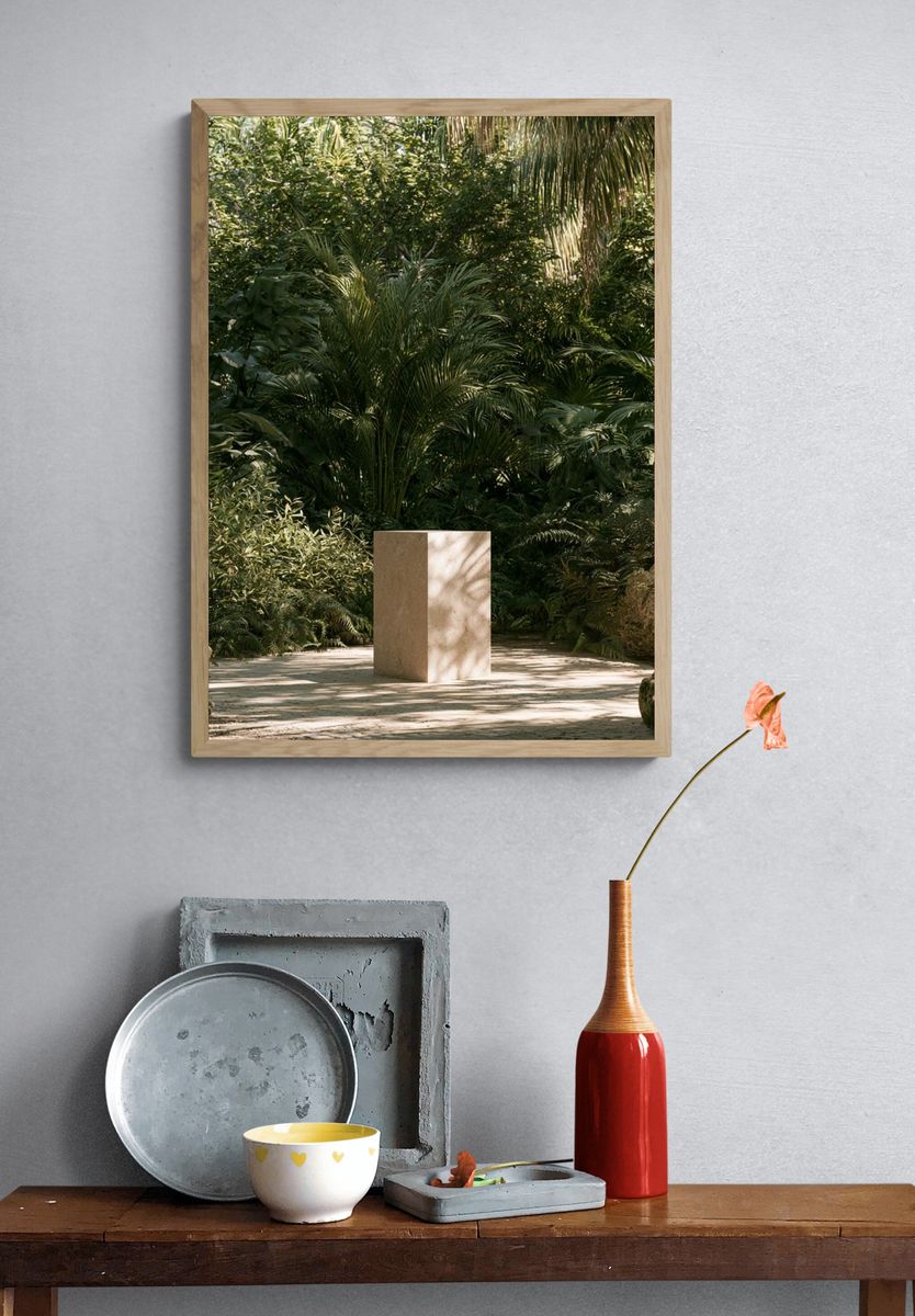 Tropical Garden Pedestal Photography Poster. — room view 3
