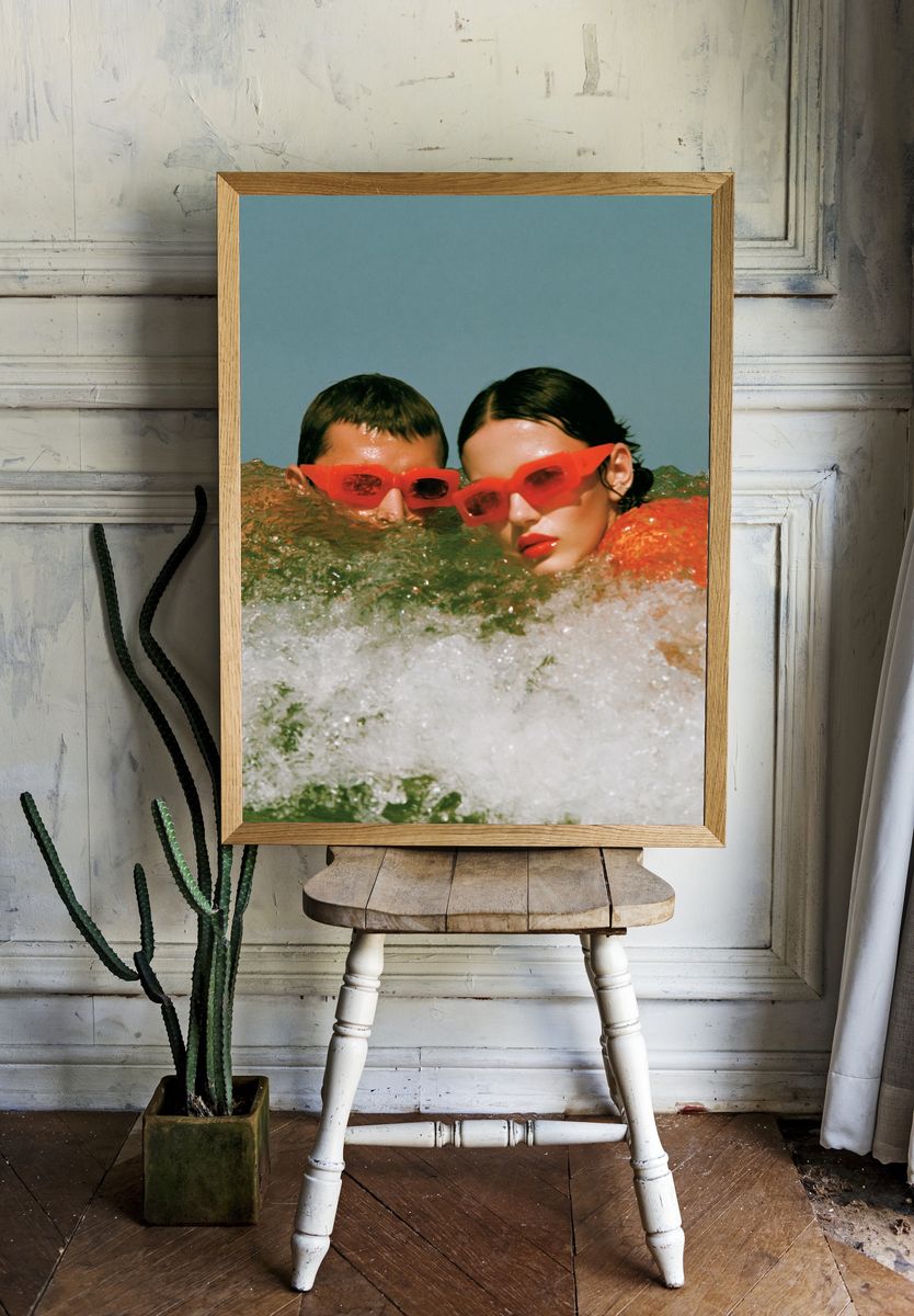 Retro Swim Portrait Poster. — room view 1