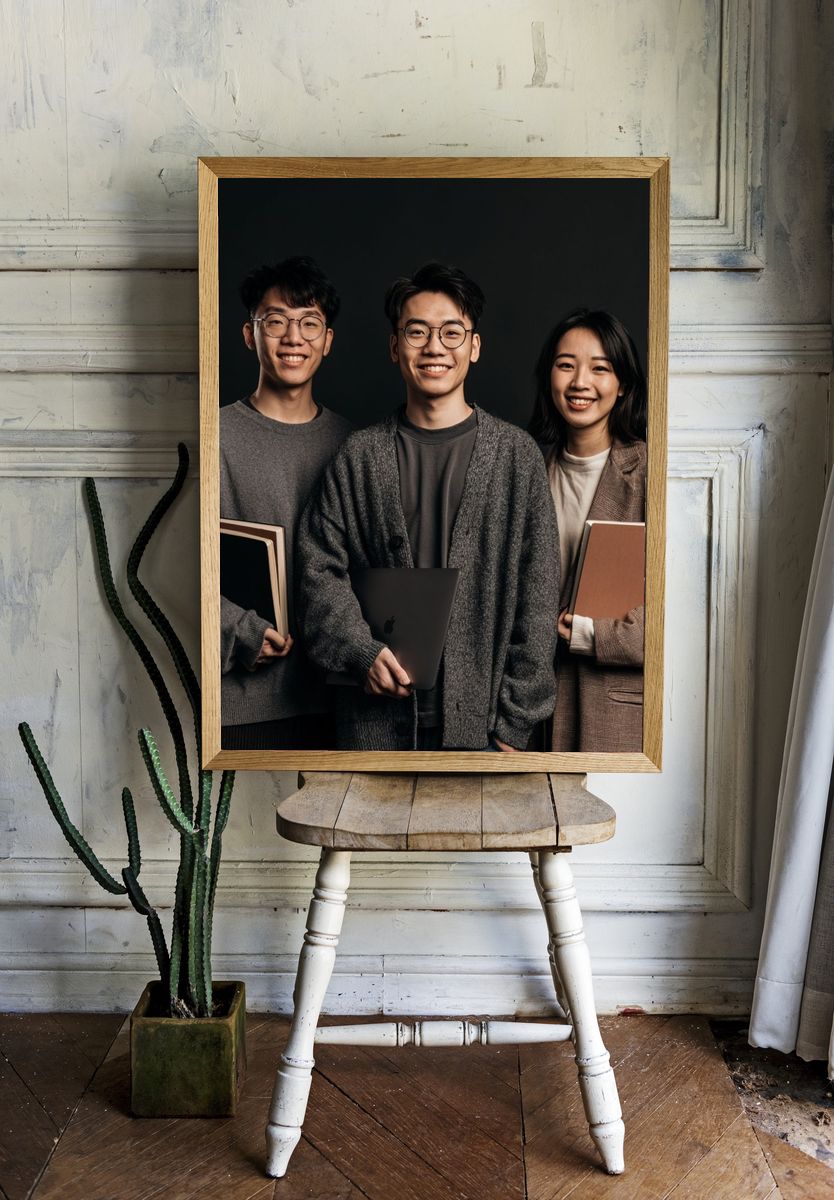Smiling Students Portrait Photography Poster. room preview