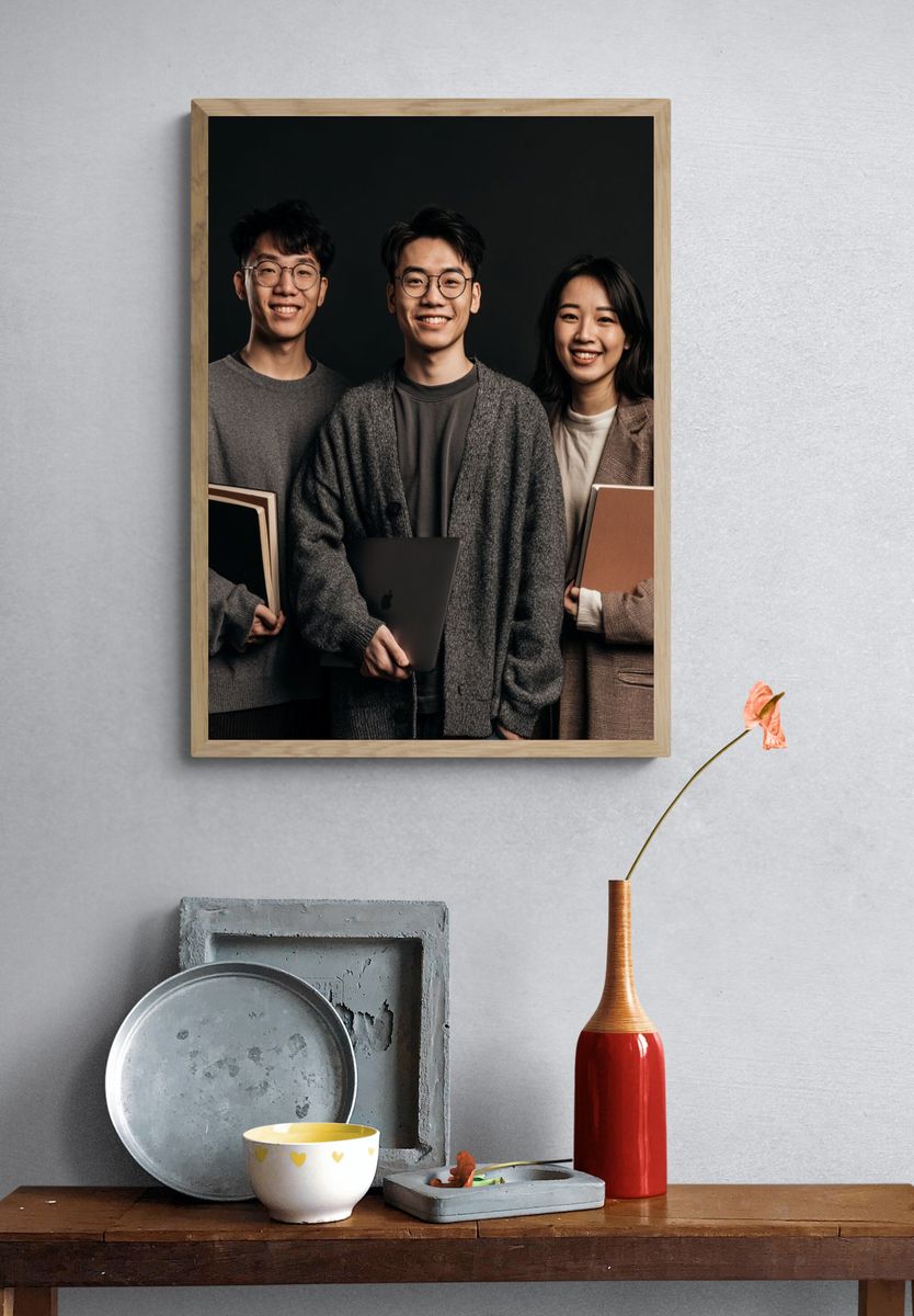 Smiling Students Portrait Photography Poster. — room view 3