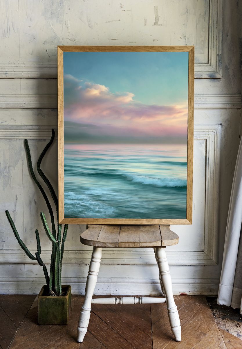 Pastel Ocean Sunrise Photography Poster. room preview