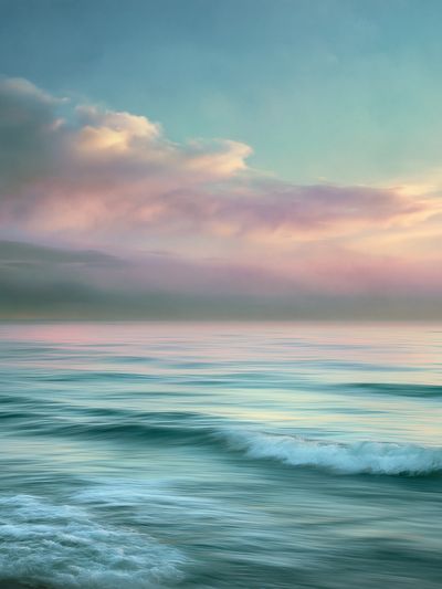 Pastel Ocean Sunrise Photography Poster.