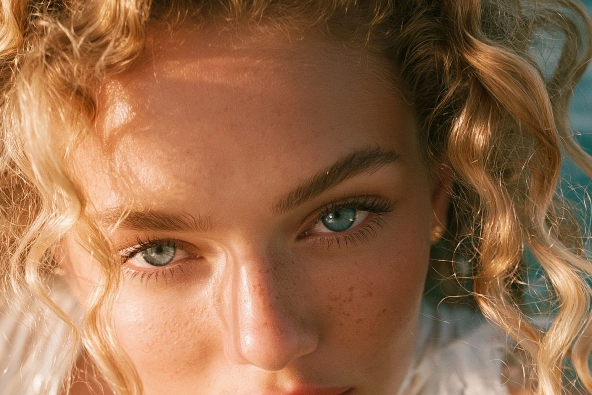 Sunlit Portrait Close-Up Poster. poster — photography art