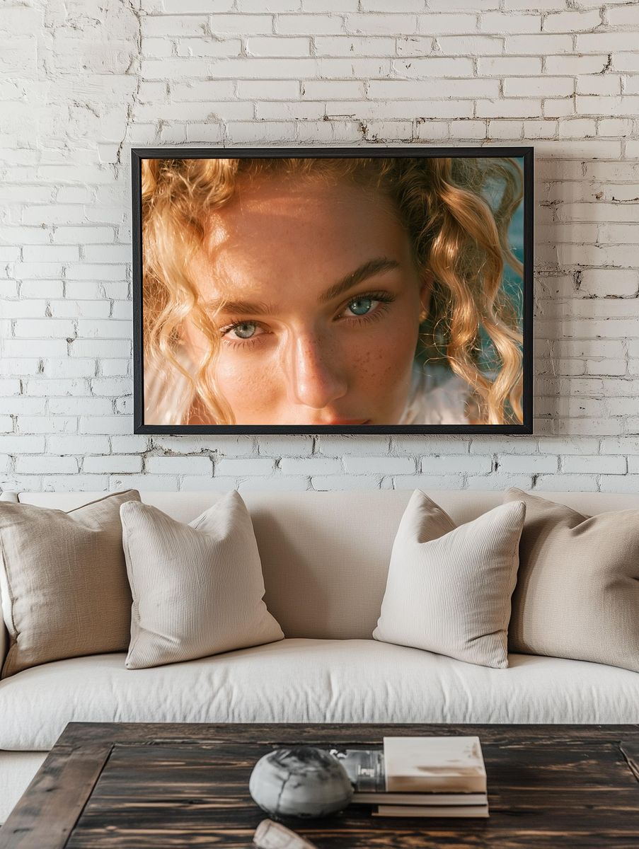 Sunlit Portrait Close-Up Poster. — room view 1