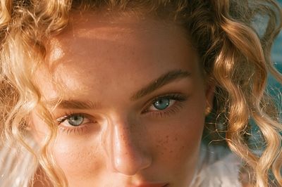 Sunlit Portrait Close-Up Poster. poster